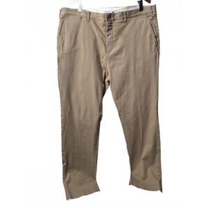 Lacoste Slim Fit Mens Straight Leg Khaki Pant Color Tan Pockets Cotton